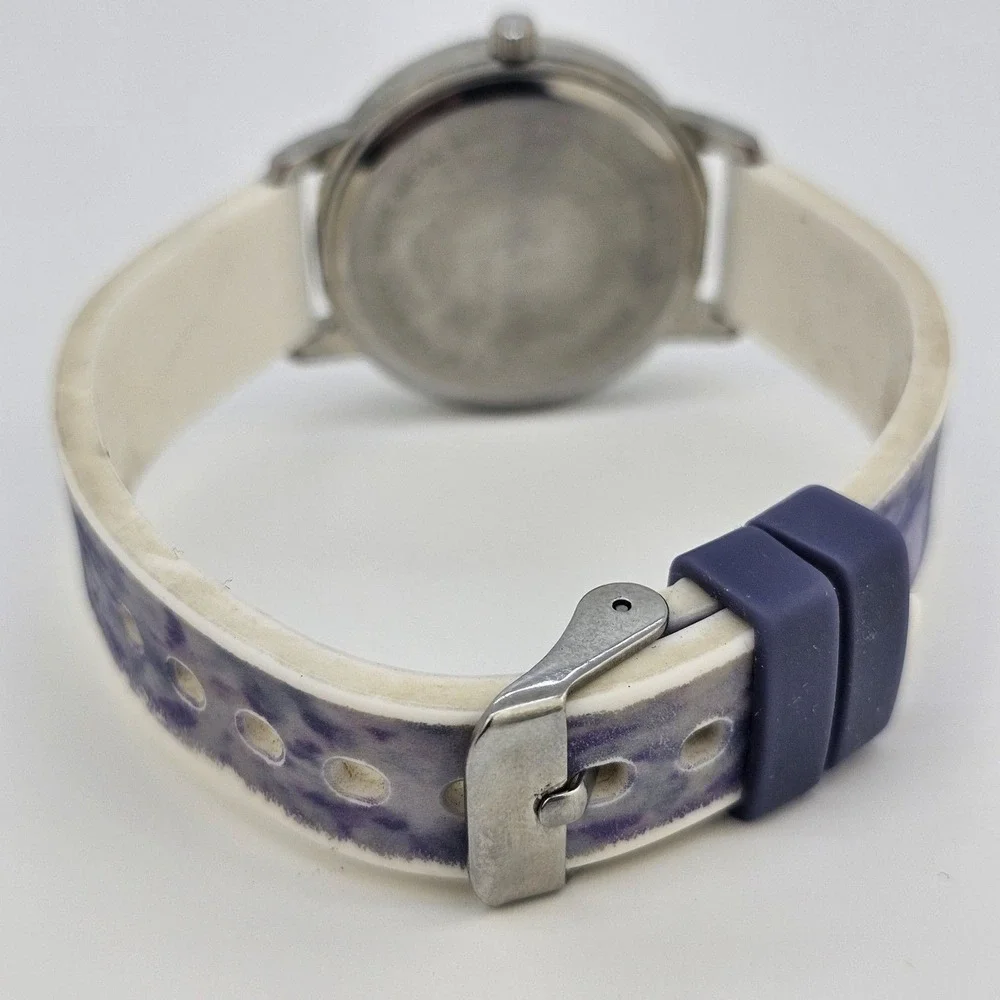 Women's Watch 35MM Gray Dial Floral‎ Plastic Band Straps New Battery
